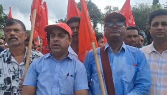 Tension Erupts in Kadamtala as BJP Disrupts CPI(M) Protest Tension Erupts in Kadamtala as BJP Disrupts CPI(M) Protest